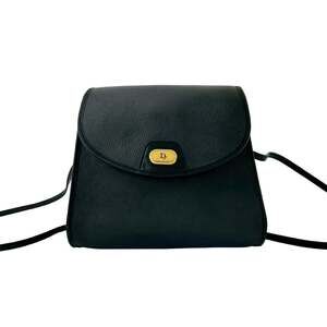 CHRISTIAN DIOR Vintage Black Leather Pochette Shoulder Bag